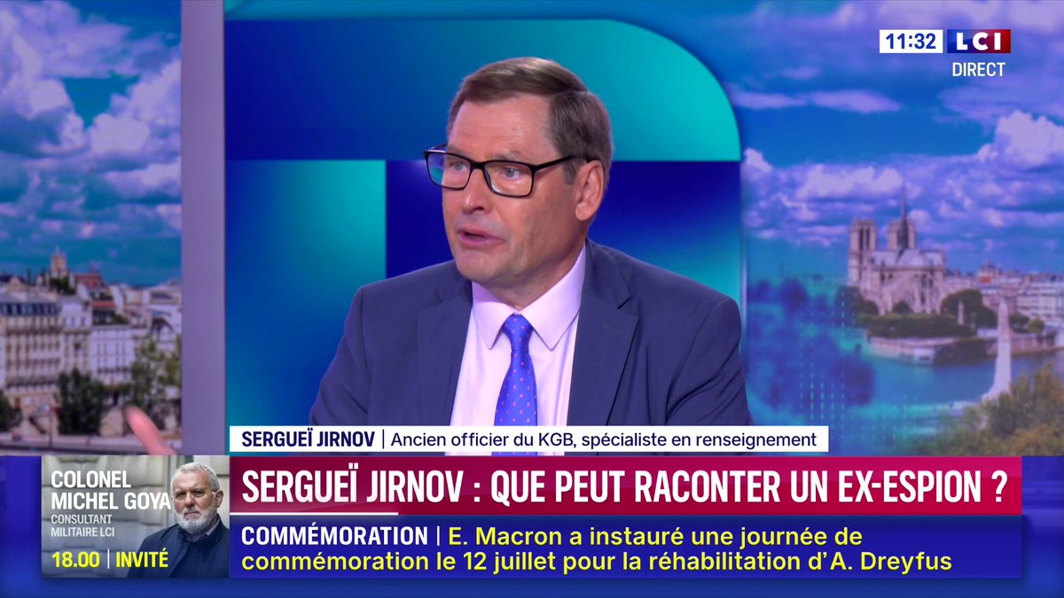"La parole n'est jamais libre pour les espions (...) C'est la première qualité de l'espion d'être invisible", Sergueï Jirnov, auteur, ex-espion du KGB, expert ancien officier du KGB, spécialiste en renseignement