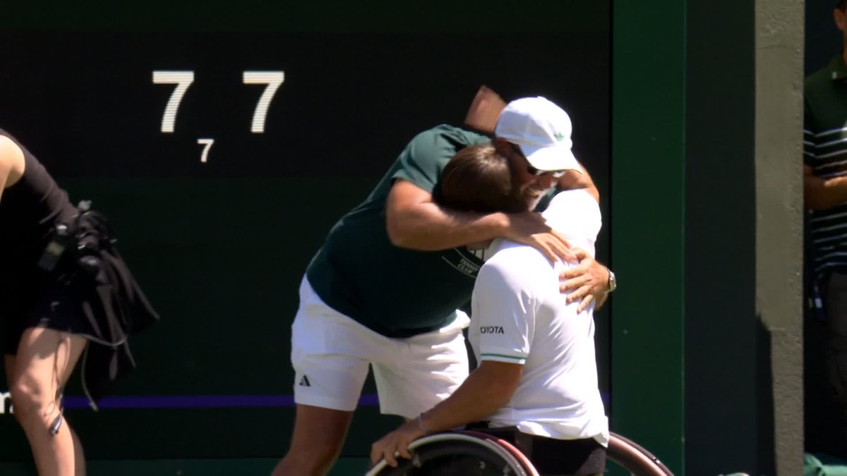 Martin De La Puente and Ruben Spaargaren are #Wimbledon champions! 🏆 The pair defeat No.1 seeds Alfie Hewett and Gordon Reid 7-6(1), 7-5 to achieve their first Grand Slam title together 👏 What a moment on No.1 Court ♥️