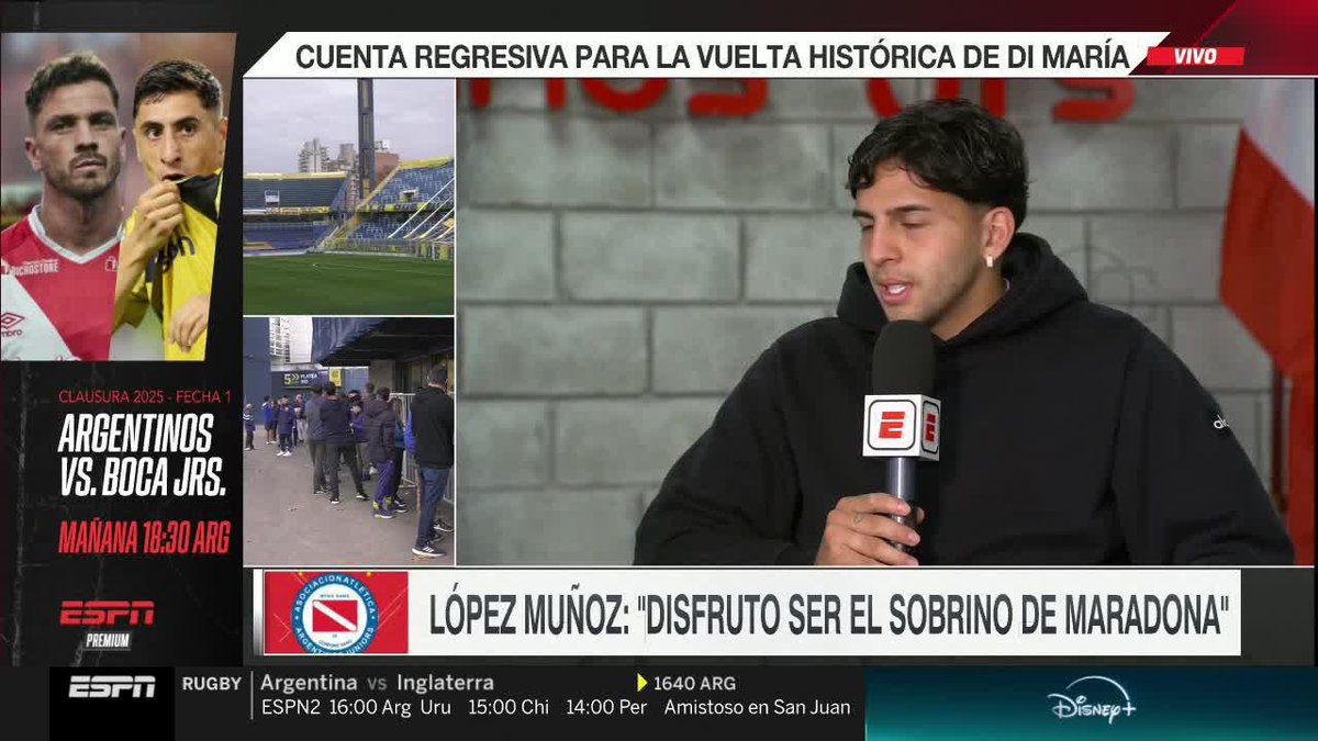 "ESTOY EN CLUB QUE AMO, ESTOY CUMPLIENDO UN SUEÑO". Hernán López Muñoz sobre su llegada a Argentinos Juniors. 📺 #DisneyPlus