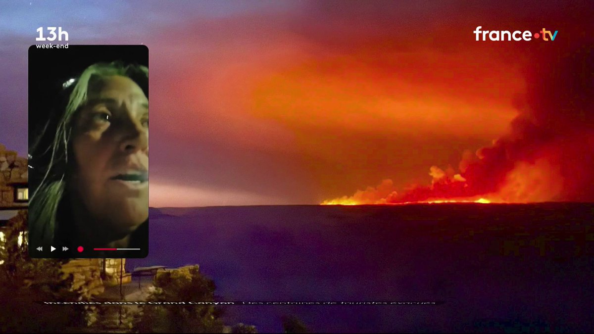 🇺🇸 Le Grand Canyon, joyau touristique des États-Unis, est touché par les flammes depuis vendredi 11 juillet. Des centaines de touristes ont été évacués du site dans les dernières heures. L’incendie a déjà ravagé plus de 4 000 hectares et est attisé par la chaleur. #JT13h