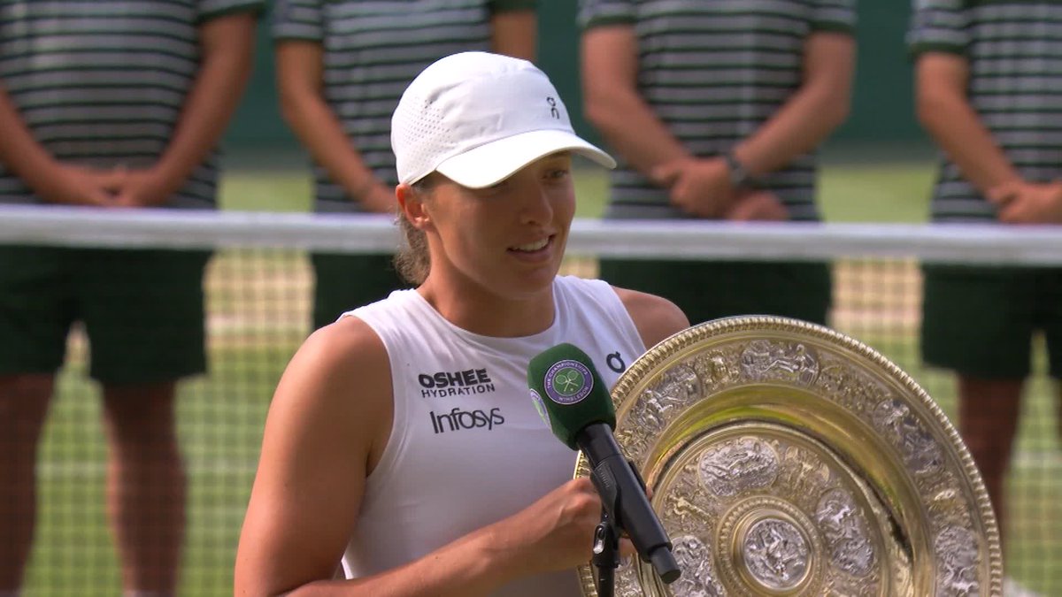 "I never really expected this one" 🥹 Iga Swiatek says a special thanks to her team after becoming Poland's first #Wimbledon singles Champion ✨ #Wimbledon