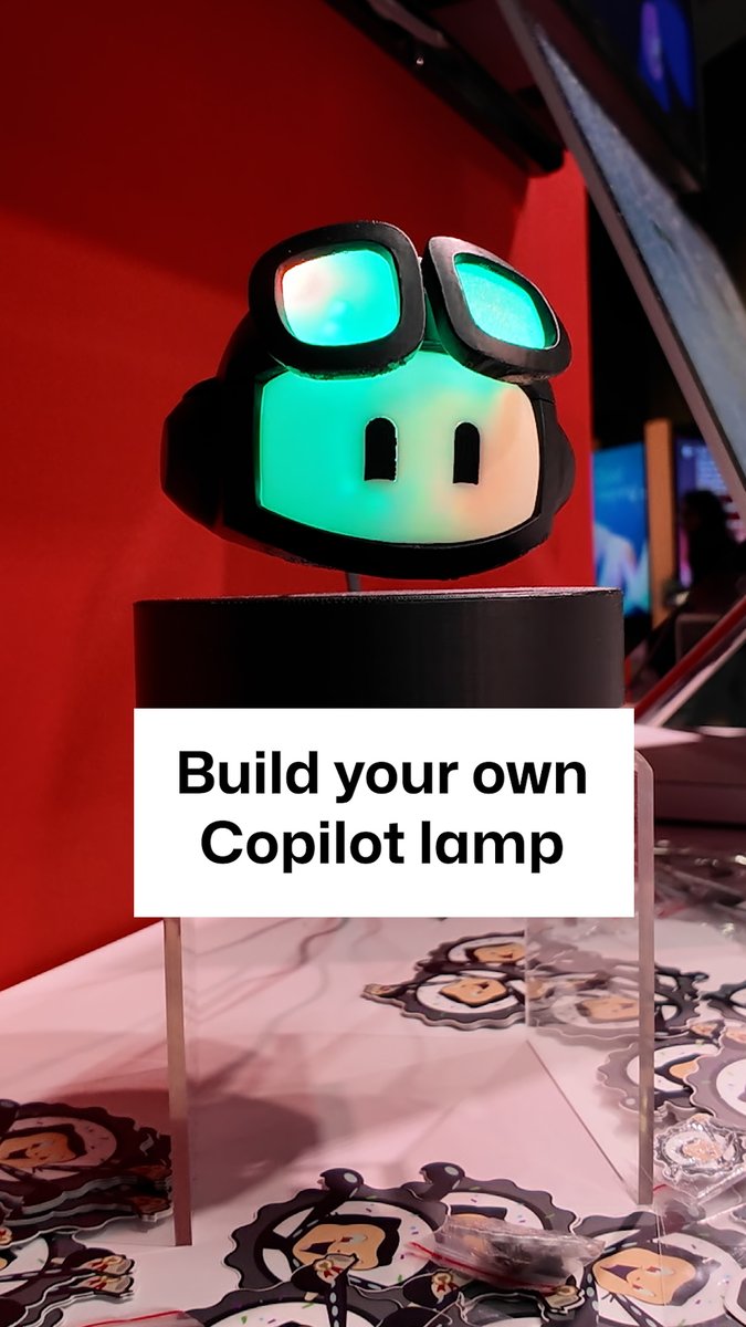 Is this the coolest desk lamp ever? 🤔 Answer: Yes. This GitHub Copilot lamp connects to Wi-Fi, has individually programmable LEDs, and—of course—a version of it is already open source. ✨ DIY project, anyone? 👀