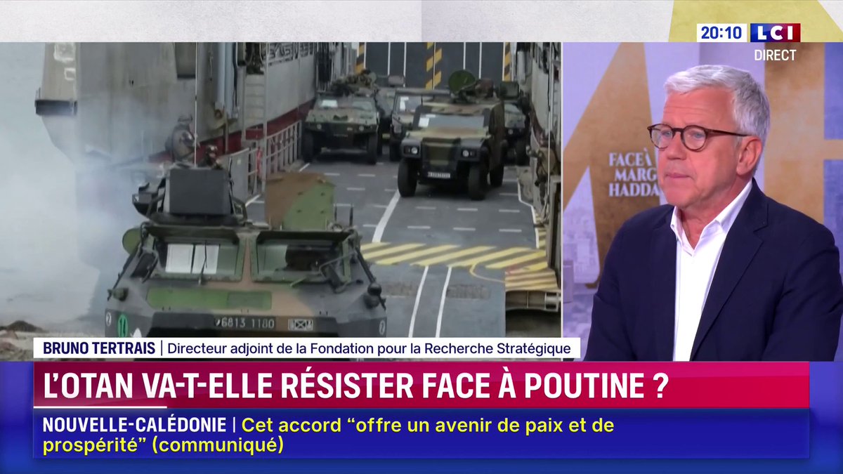 🗣️ "Aujourd'hui, le scénario sur lequel tout le monde travaille, aux États-Unis et en Europe, c'est sur un retrait d'environ 20% des forces américaines déployées en permanence en Europe" rapporte Bruno Tertrais ▶️ ✦ Margot Haddad ✦