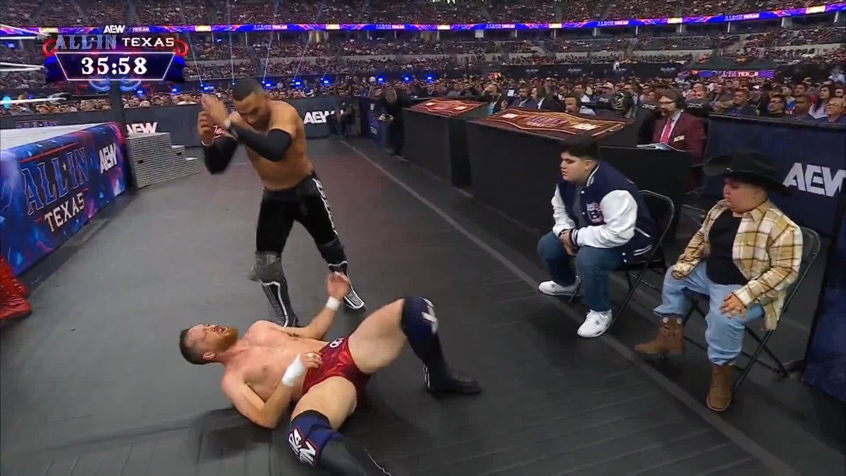 .TRENT? just shoved Big Justice to the ground! Watch #AEWAllInTexas ZERO HOUR LIVE on PPV right now!