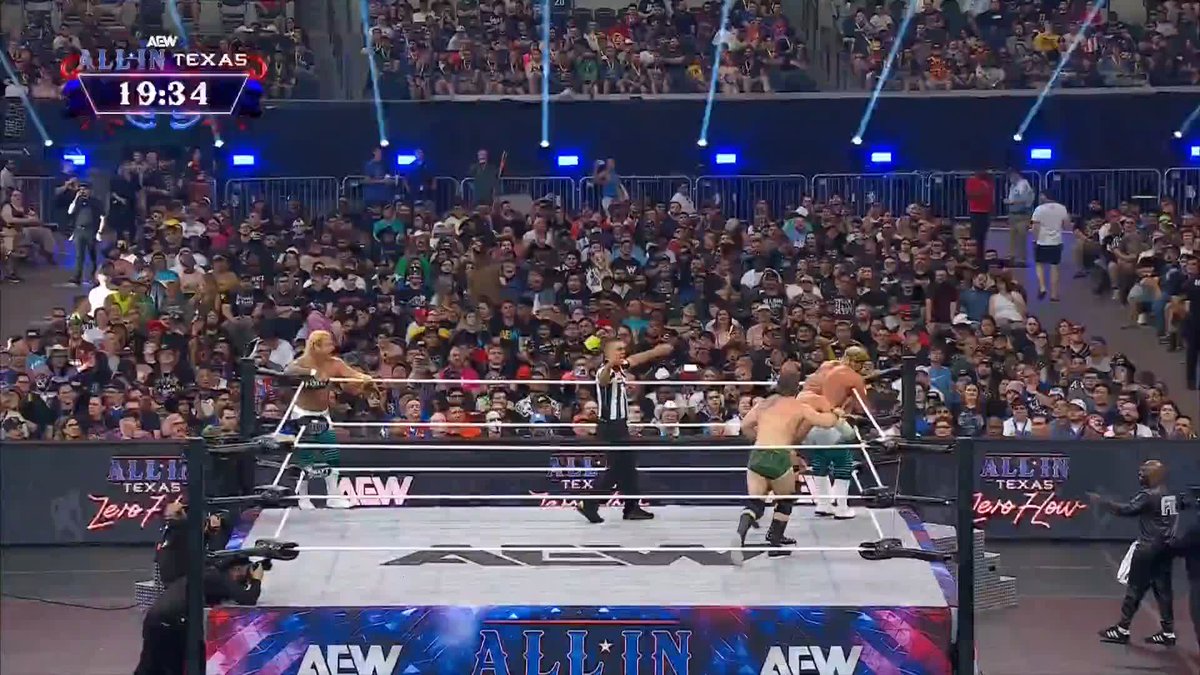 FTR smell blood in the water! Watch #AEWAllInTexas ZERO HOUR LIVE on PPV right now!