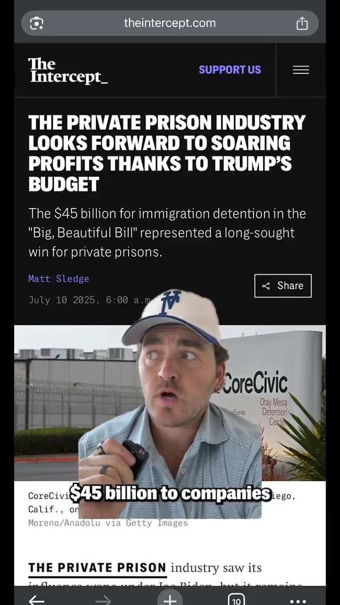 The Trump administration called us "the Fake News Intercept" because of this story on the private prison industry... Read more: 📹 jordan