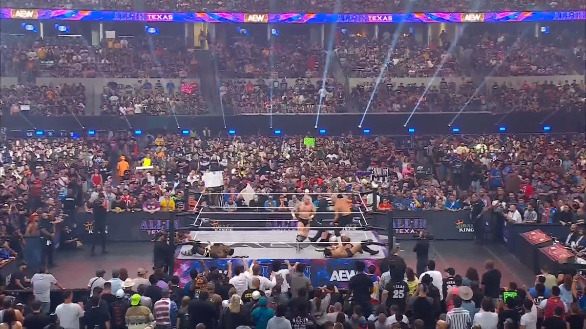 CLAUDIO JUST KILLED SAMOA JOE BY PILMANIZING HIS NECK. So he’s unable to help Hangman Page later. DR are taking out babyfaces one by one.