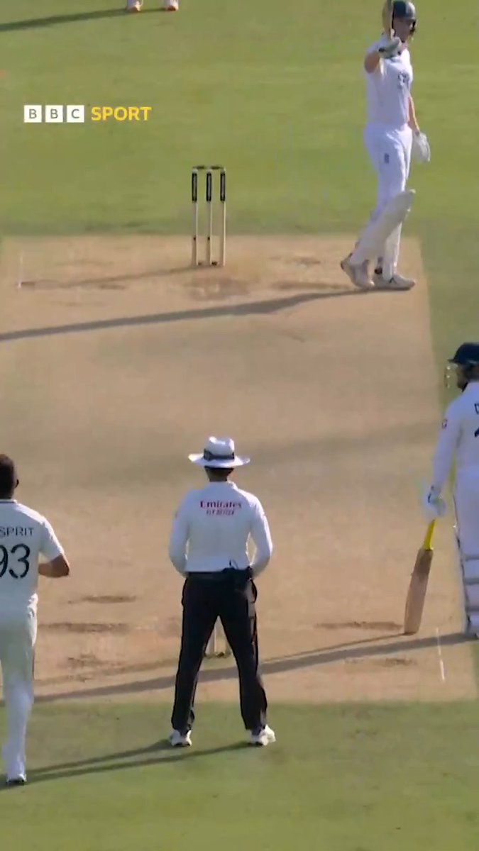 Ball 3: Zak Crawley pulls away four times Ball 5: Zak Crawley gets hit on the glove and needs the physio England were determined not to face a second over before the close of play. And India were determined to let them know how they felt.