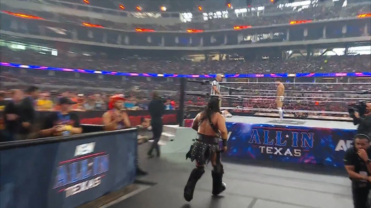 The the beast mortos is taking out everyone in his path! Watch #AEWAllInTexas LIVE on PPV right now!