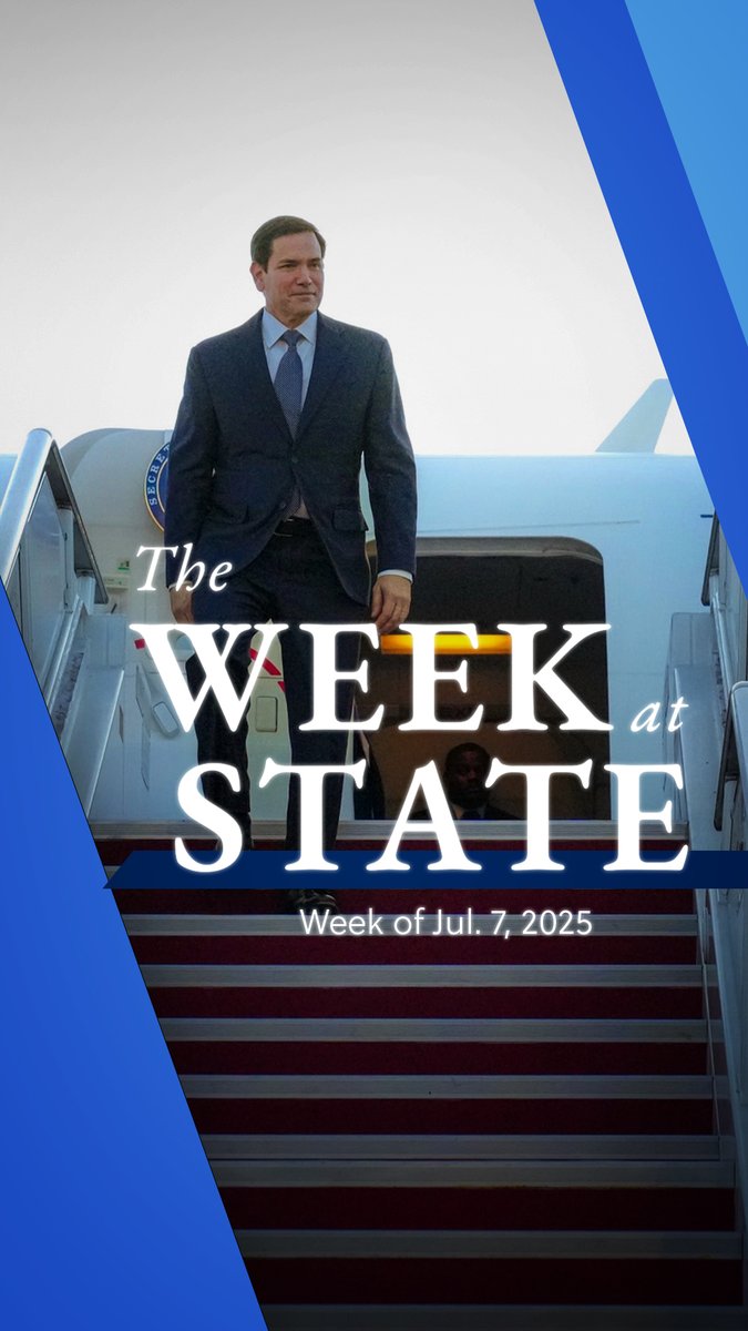 This week at State — from Tommy Pigott in Malaysia 🇲🇾: ✈️ Secretary Marco Rubio’s first trip to Asia as Secretary 🤝 Meeting with Prime Minister Netanyahu 🌍 President Donald J. Trump hosts African leaders