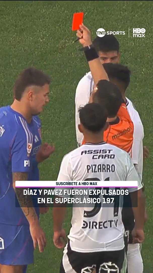 🟥⚽🇨🇱 FINAL CALIENTE EN EL NACIONAL Marcelo Díaz y Esteban Pavez, capitanes de #LaU y #ColoColo respectivamente, fueron expuslados en la recta final del #Superclásico197. Disfruta los partidos de la #LigaDePrimera 2025. Suscríbete a HBO Max 📲💻 Link en la BIO 📍