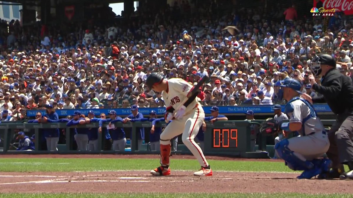 This bird just interrupted Jung Hoo Lee's at bat 😂 (via SF Giants on NBCS)