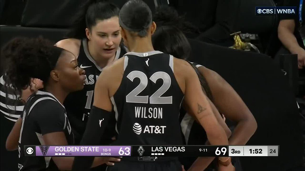 The bucket plus the foul for Jackie Young. Las Vegas Aces