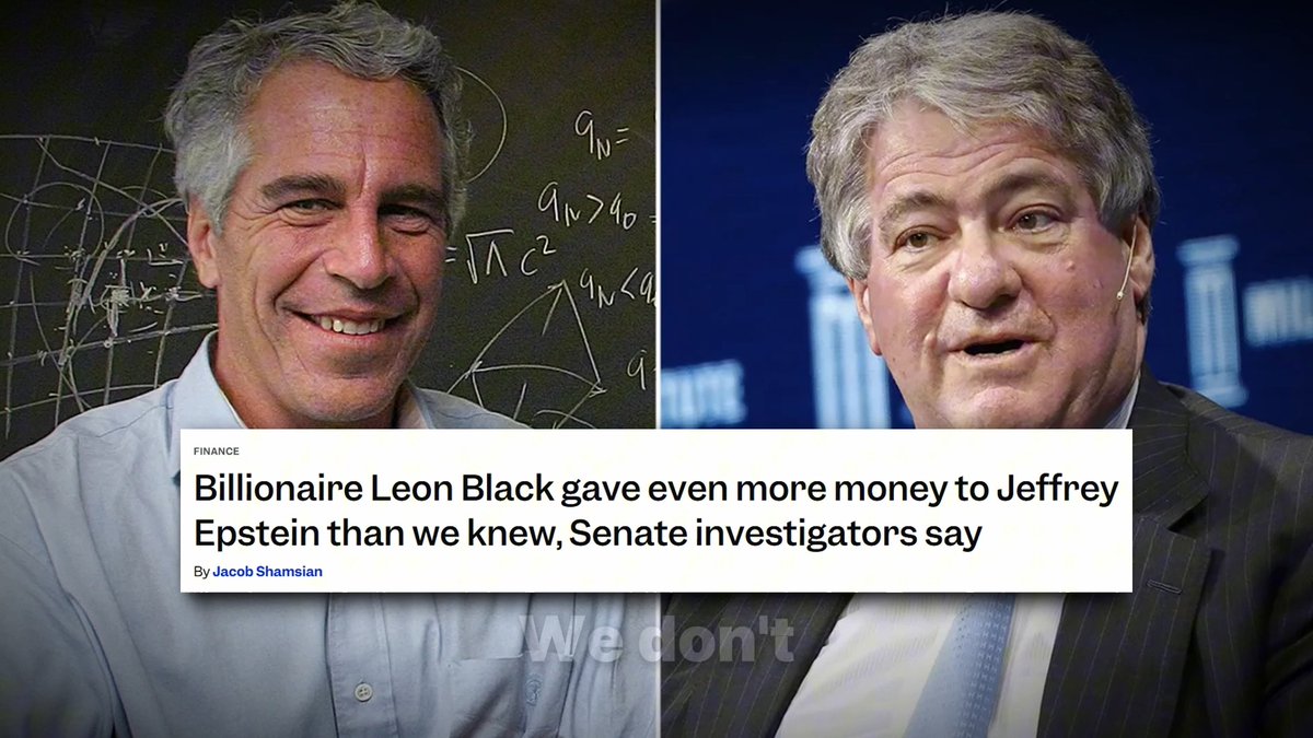 If Epstein wasn't running a blackmail ring, then Kash Patel and Pam Bondi need to account for why Leon Black (one of the founders of Apollo Global Management) paid out $170 million to Epstein after a probe found evidence it was for funding Epstein's trafficking network. Full report: #EpsteinList #EpsteinCoverup