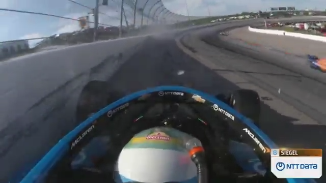 Nolan Siegel goes around and backs into the wall at Iowa.