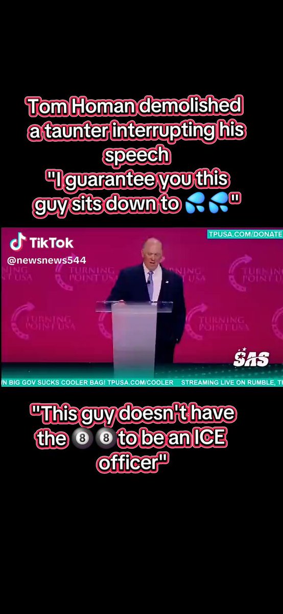 This guy tries to interrupt Tom Homan’s speech. This was Tom’s response. I couldn’t love this guy any more!