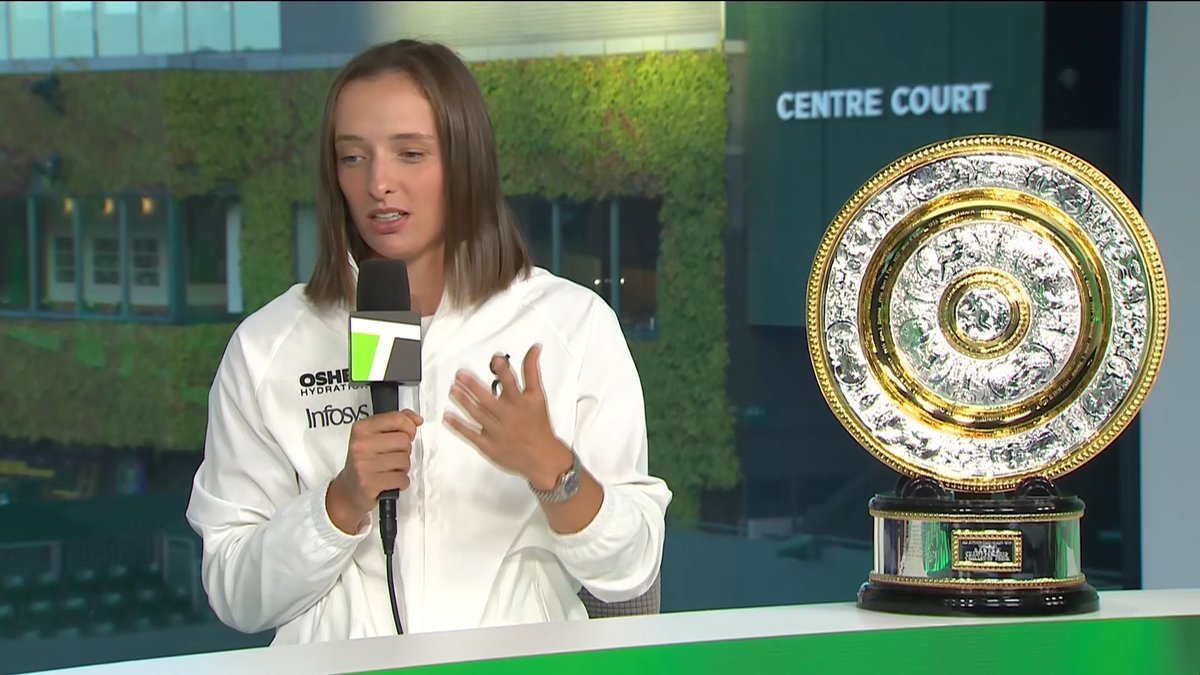 "I'm still shocked." 🤯😇 Iga Swiatek shares her emotions after winning the #Wimbledon title!