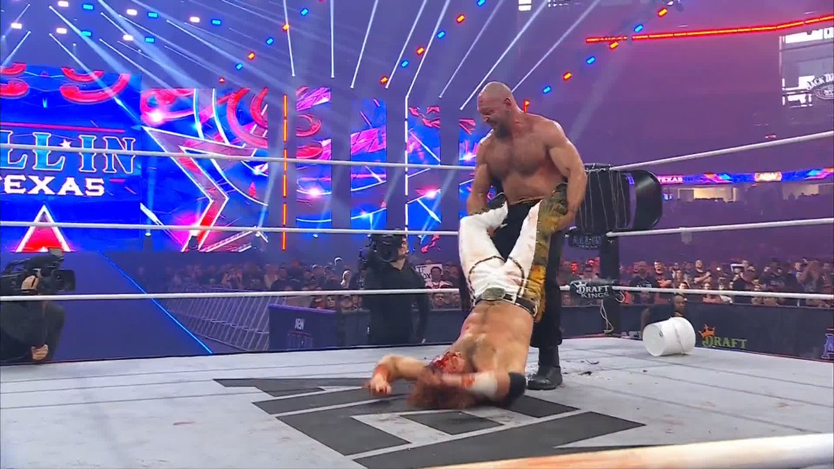 Moxley just dragged Hangman through broken glass before SPIKING him with a piledriver! Watch #AEWAllInTexas LIVE on PPV right now!