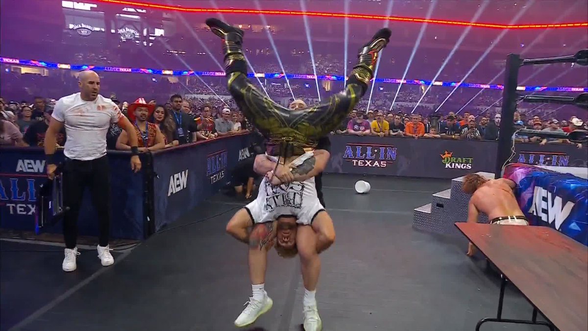 .Will Ospreay • ウィル・オスプレイ came down to have Hangman's back, but The Death Riders made quick work of the Aerial Assassin! Watch #AEWAllInTexas LIVE on PPV right now!