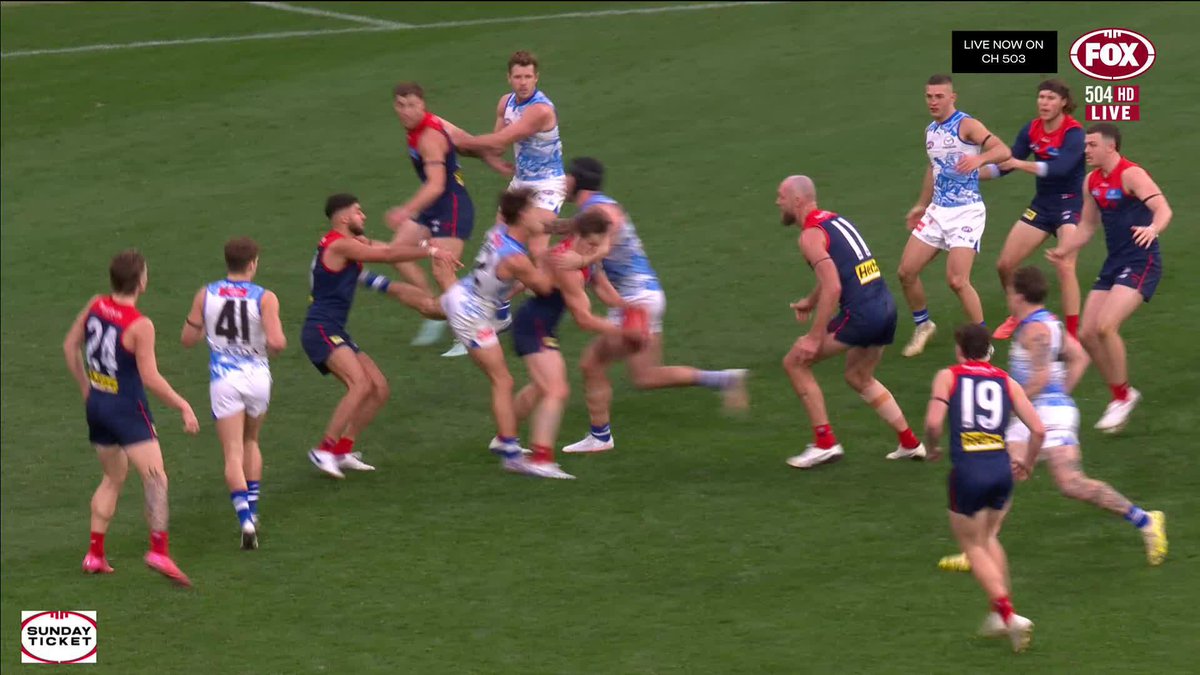 "That's reckless, I can see some time for that." Tom Sparrow was stretchered off after this contact from Tristan Xerri. 📺 Watch #AFLDeesNorth on Ch.504 or stream on Kayo: ✍️ BLOG 🔢 MATCH CENTRE