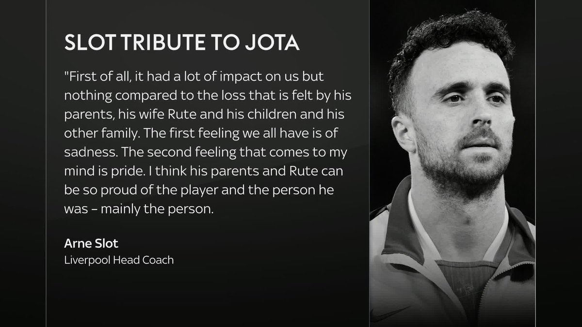 Arne Slot has paid tribute to Diogo Jota ahead of the club's first pre-season game against Preston North End. Before the match there will be a rendition of 'You'll Never Walk Alone' and a minute silence will be observed in memory of Diogo Jota and his brother Andre Silva.