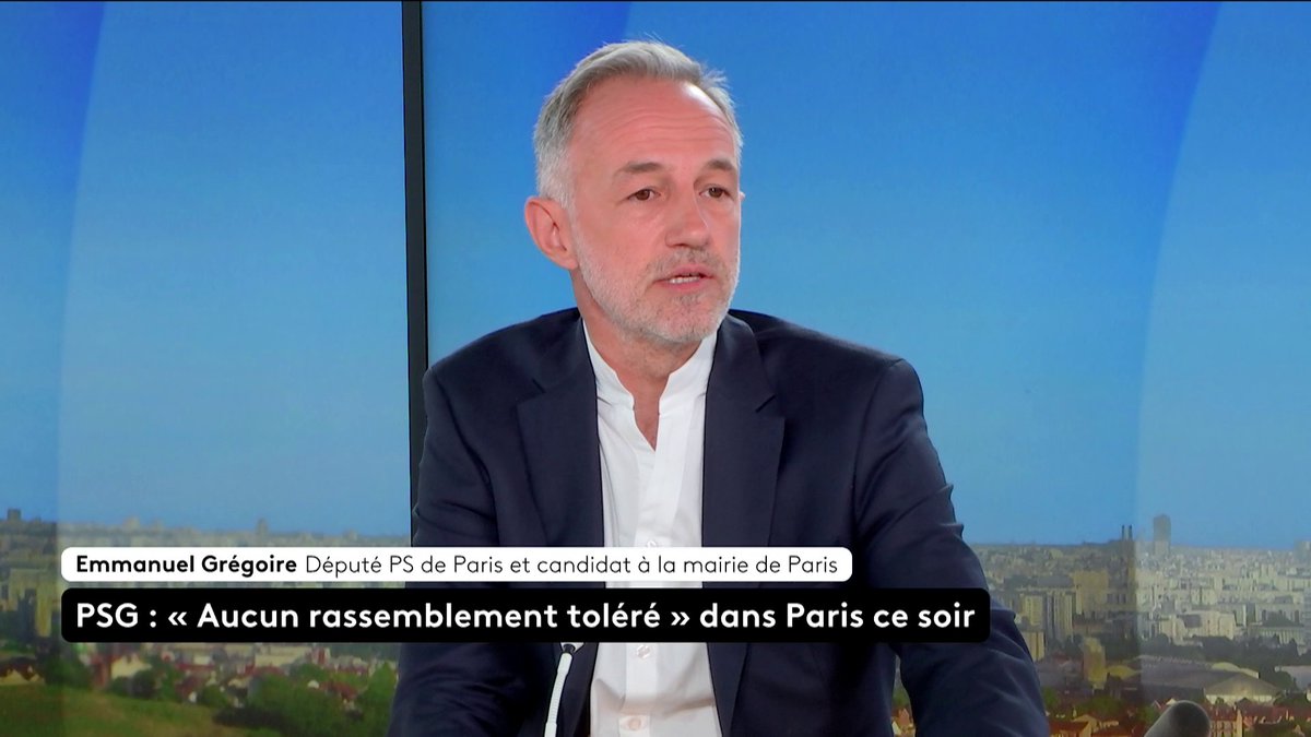 🗣️ #PSGCHE : "Je souhaite que Paris ne soit pas la seule ville du monde où, quand son club de foot gagne, on observe des débordements qui nuisent à la fête populaire", explique Emmanuel Grégoire. #LaPolitiqueSeclaire