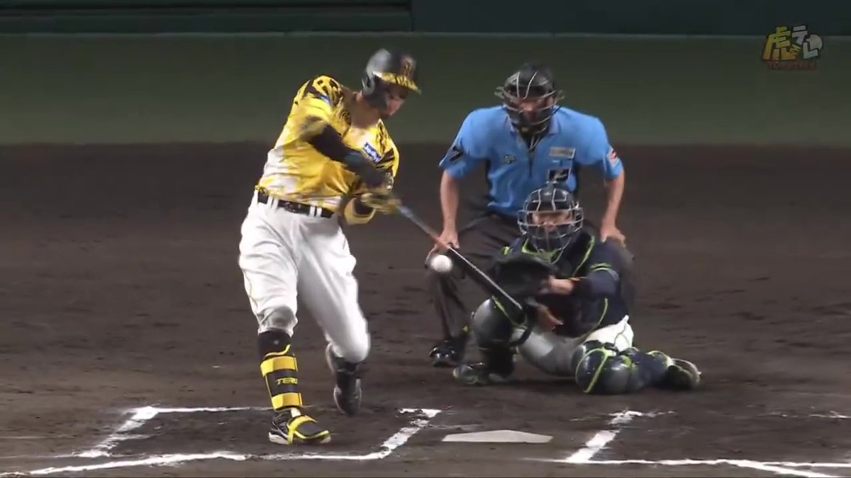 6回裏、佐藤輝選手のライトスタンドへ飛び込む第24号先制ツーランホームラン！伊藤将投手に待望の援護点！ #hanshin #虎テレ #阪神タイガース #鼓動を鳴らせ_虎道を進め