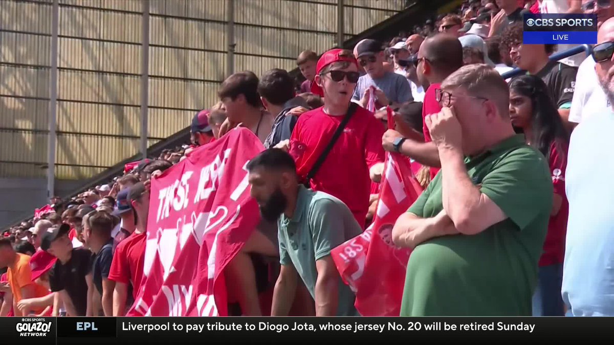 Before Liverpool's first game since the passing of Diogo Jota, You'll Never Walk Alone was performed as the teams walked out and Preston's captain laid flowers in front of the Reds fans. A moving tribute after unthinkable tragedy ❤️