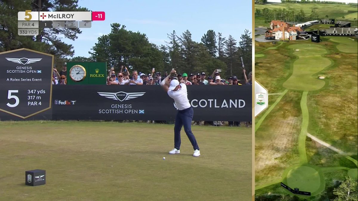 Back on top 🚀 Rory McIlroy leads by 1 after back-to-back birdies Genesis Scottish Open.