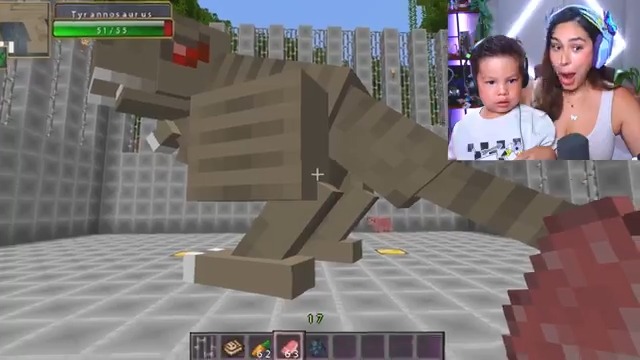 Nostalgia on another level…showing my son Leo my dinos and animals from my Minecraft Oasis world!