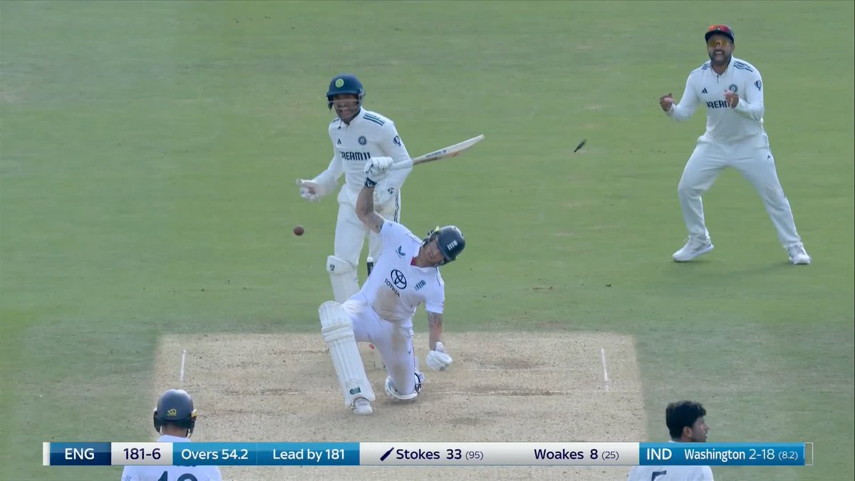Washington Sundar strikes AGAIN! 😳 Ben Stokes departs for 33 ❌