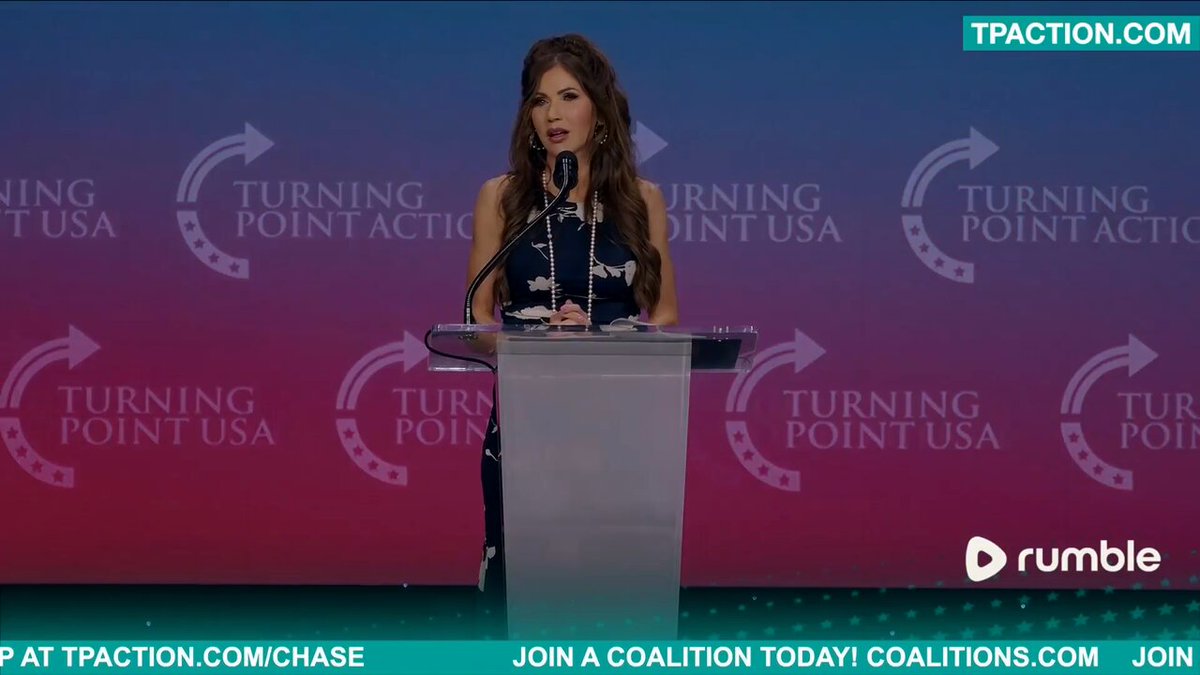 KRISTI NOEM: What this country needs is you. We need you. We need you out there changing the hearts and minds of Americans. Go have conversations with people. Ask them questions. Listen to them and then tell them about the great gift that this country is. Kristi Noem
