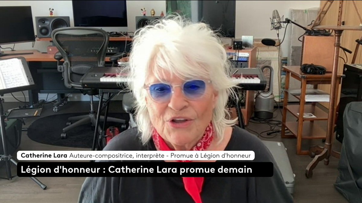 🗣️ Légion d'honneur : "C'est gigantesque, ça me semble être 'too much' quoi", réagit Catherine Lara, promue au grade de commandeur ce 14 juillet.