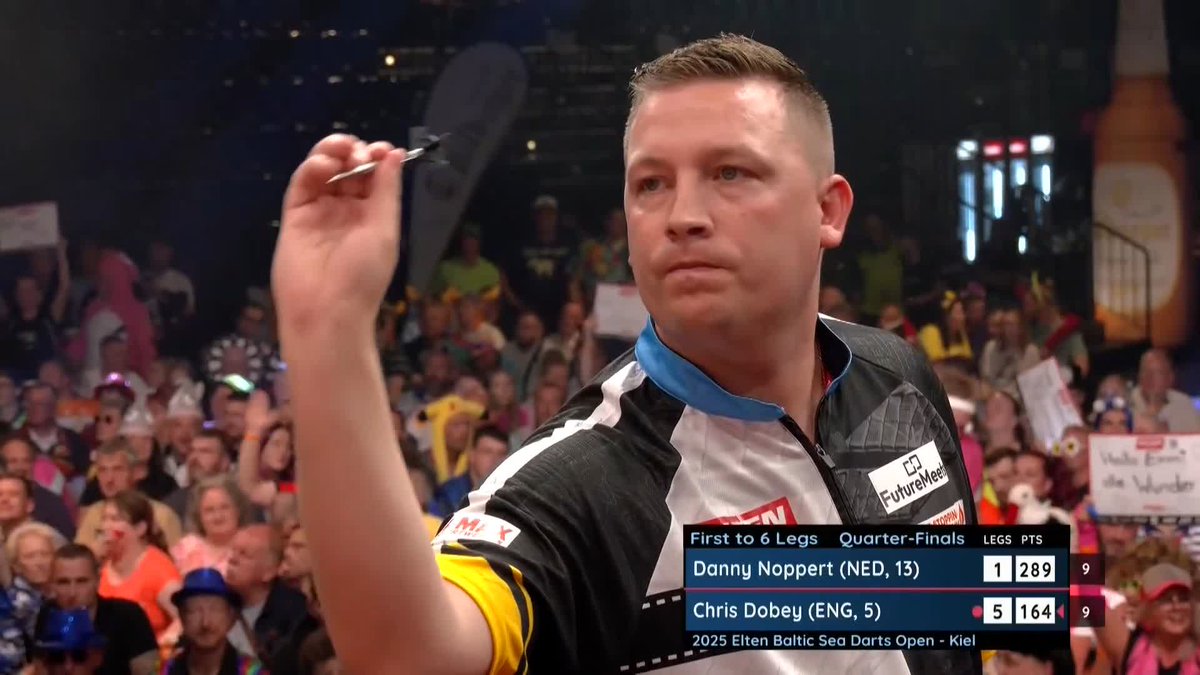 DELIGHTFUL FROM DOBEY! A superb display from Chris Dobey sees him batter Danny Noppert 6-1 to advance to the semi-finals! 📺 #ET9 | QF