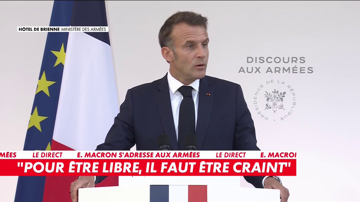«Pour être libre dans ce monde, il faut être craints», a déclaré Emmanuel Macron lors de son discours aux armées