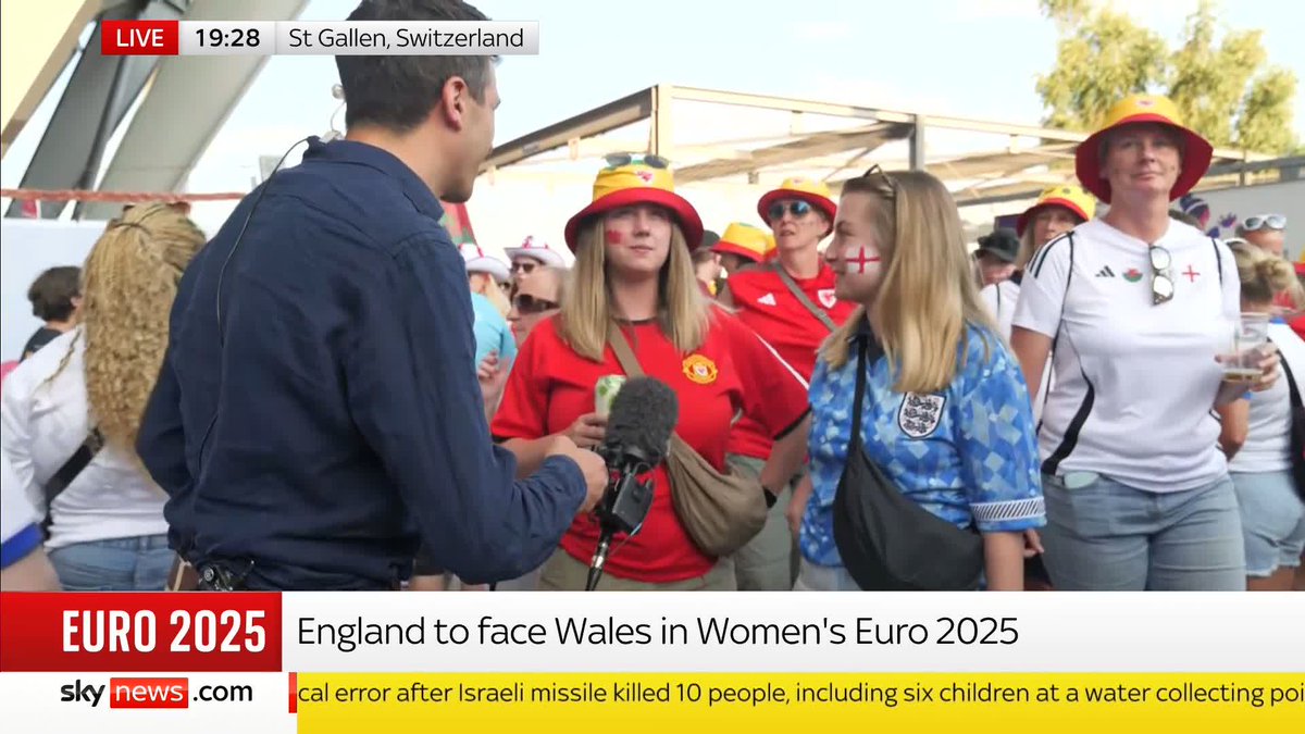 England and Wales are preparing to battle it out for a place in the Women's Euro 2025 knockout stages ⚽ Sky's Rob Harris reports from the stadium in St Gallen, where the Wales fan march has been taking place ⬇️ Read more: 📺 Sky 501 and Freeview 233