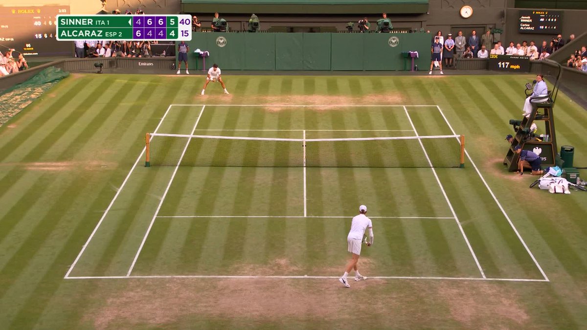 Jannik Sinner is a Wimbledon champion 🇮🇹 The world No.1 defeats Carlos Alcaraz 4-6, 6-4, 6-4, 6-4 to win the 2025 Gentlemen's Singles Trophy 🏆 #Wimbledon