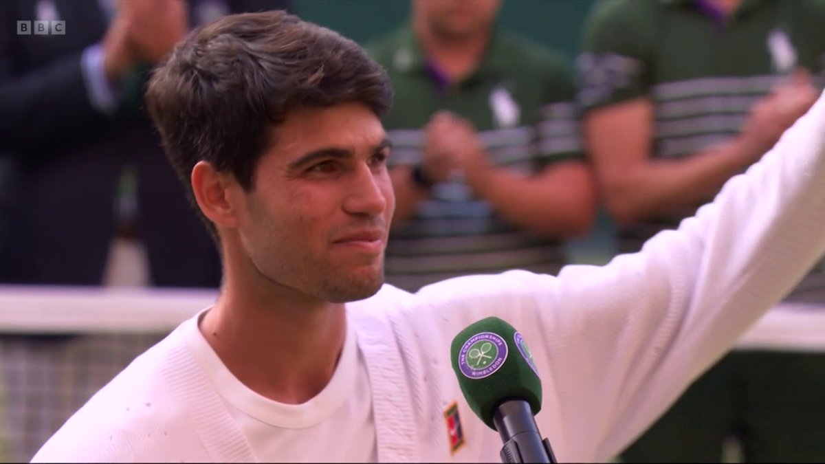 "I'm gonna be back for sure." Carlos Alcaraz isn't going anywhere 😂 #Wimbledon