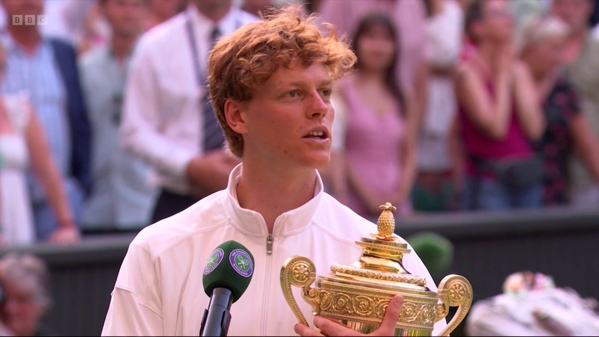 "You help me become a better person, but more importantly a better person." ❤ Jannik Sinner has a special message for his team after winning Wimbledon 🥰 #Wimbledon