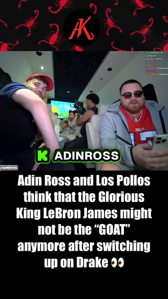 Adin Ross and Los Pollos think that the Glorious King LeBron James might not be the “GOAT” anymore after switching up on Drake 👀
