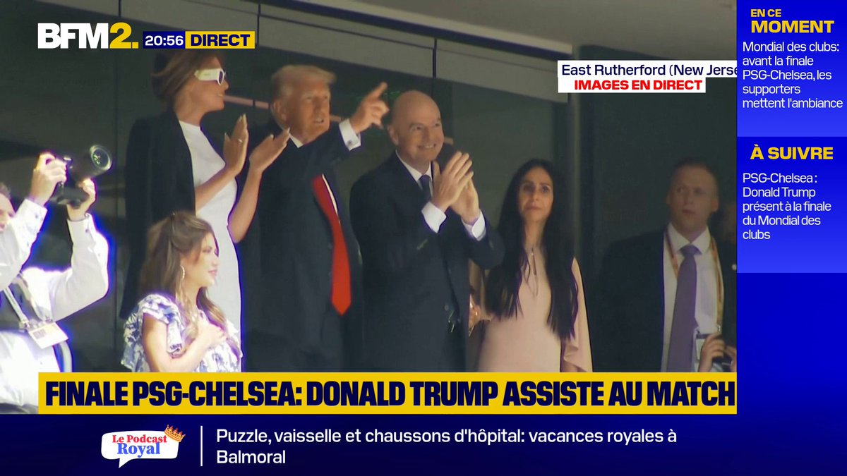 PSG-Chelsea: le président des États-Unis Donald Trump est présent dans les tribunes pour la finale de la Coupe du monde des clubs #BFM2
