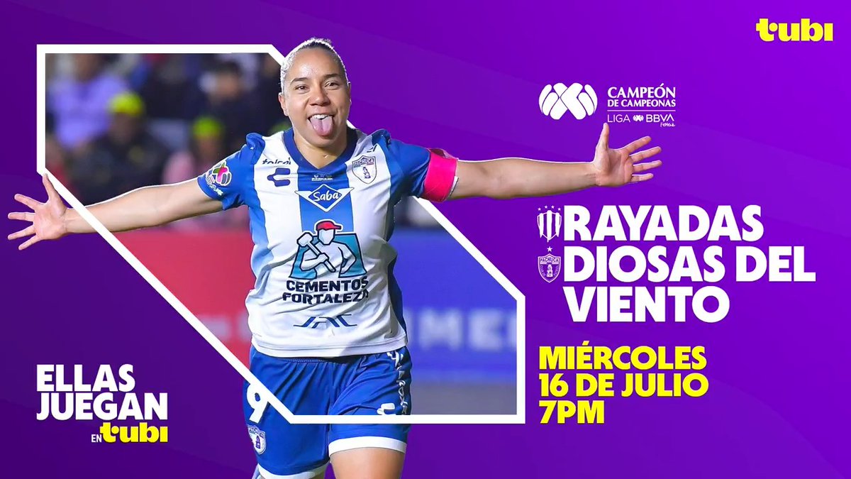 👟⚽️ ¡Las Diosas del Viento vs Rayadas! @tuzosfemenil vs Monterrey definen el Campeón de Campeonas de la Liga MX Femenil. Disfrútalo este miércoles en Tubi. #EllasJueganEnTubi