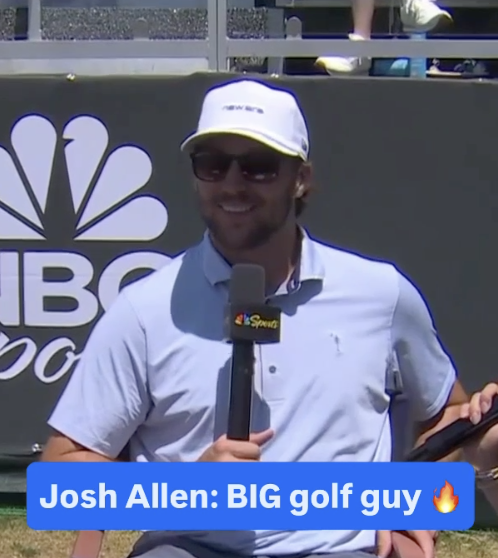 Bills QB Josh Allen embraces the challenge of improving his golf game at the American Century Championship.