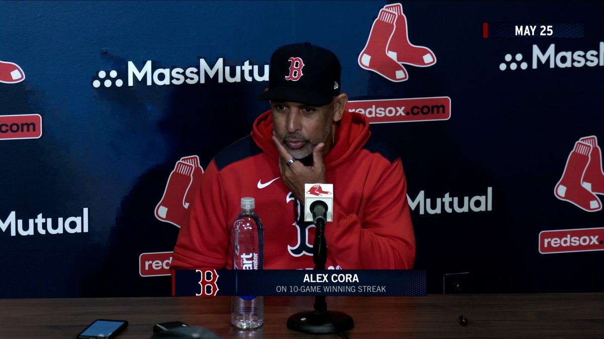 Alex Cora called it almost two months ago 😮 “You guys know how I feel about 10-game win streaks. We haven’t done that in a while here. … Hopefully when we get our streak, we can get to eight games over .500 and then take off.”