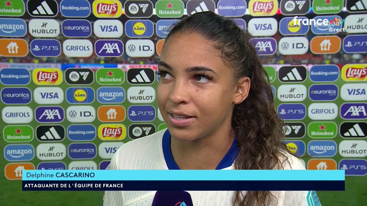 ⚽ #WEURO2025 | 💪 Auteure d'un doublé, Delphine Cascarino est déjà concentrée sur le quart de finale face à l'Allemagne !