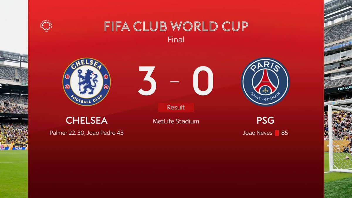 BREAKING: Chelsea have beaten PSG to become the FIFA Club World Cup champions 🏆🔵