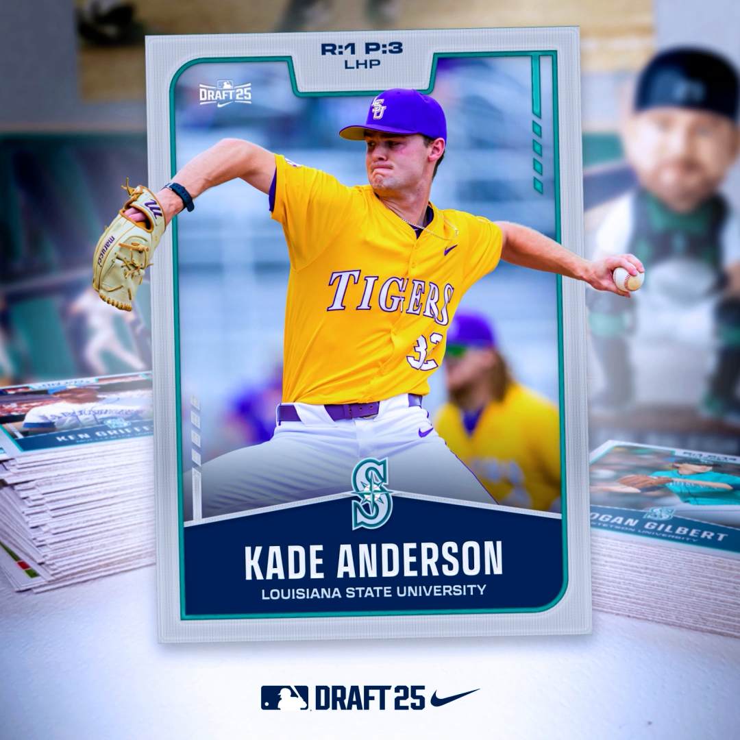 Coming to a mound near you 🍿 With the No. 3 pick in the 2025 #MLBDraft, we’ve selected LHP Kade Anderson out of LSU Baseball. #TridentsUp