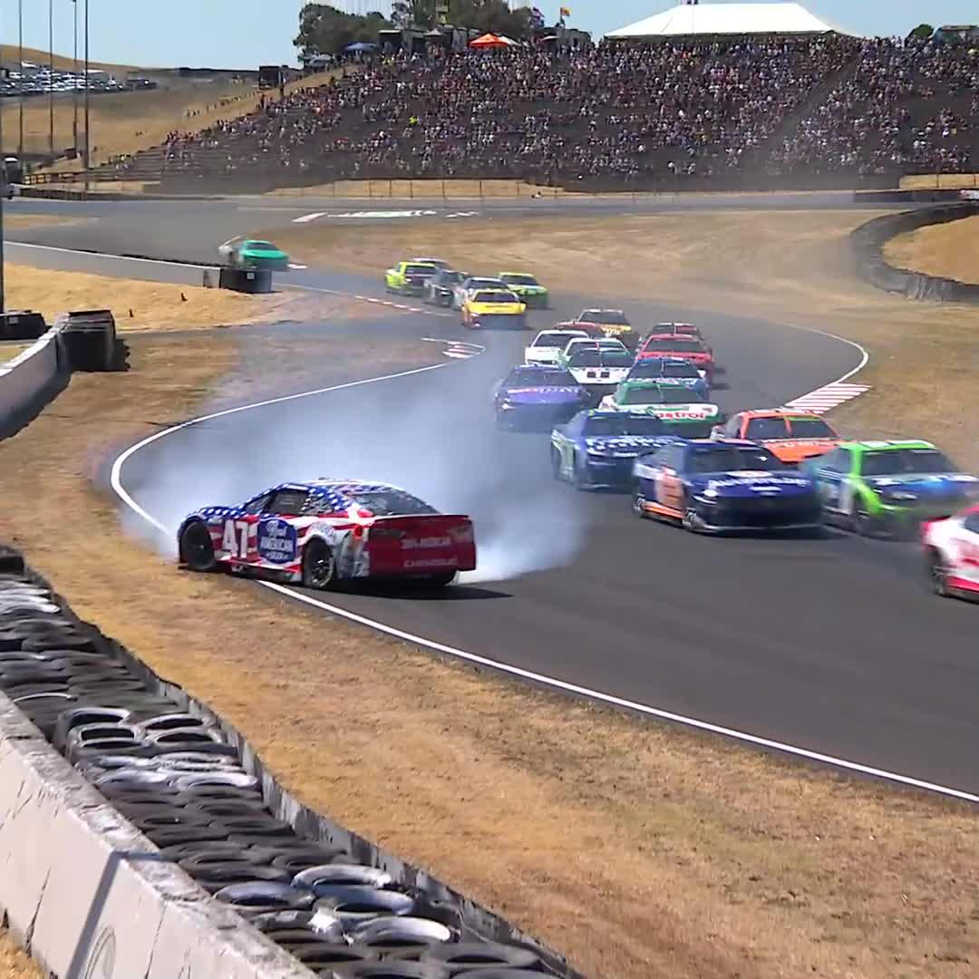 Now, it's Ricky Stenhouse Jr. with trouble! We've got another late yellow at Sonoma Raceway! #ToyotaSaveMart350