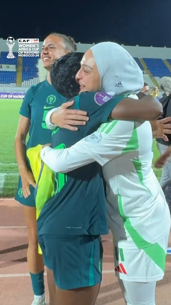 National duty paused. Club connection resumed. 🇳🇬🇩🇿 Ashleigh Plumptre x Francisca Ordega x Lina Boussaha. 💚 #TotalEnergiesWAFCON2024 | #BornWinners