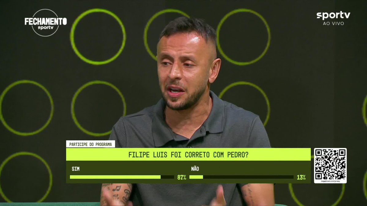 Rafinha opina sobre a situação de Pedro no Flamengo: "O treinamento te leva para o jogo. Ele (Filipe Luís) não pode ficar mal com quarenta (jogadores) e ficar bem com o Pedro. É chato, mas não é difícil de resolver"